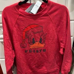 NWOT American Eagle Disney XS  oversized AE Christmas Festive Donald Duck